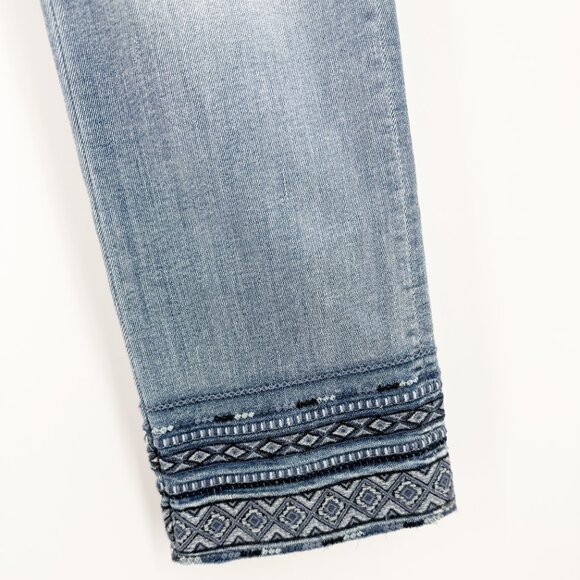 Driftwood Colette Diamond Embroidered Crop Jeans 29 - Picture 3 of 10